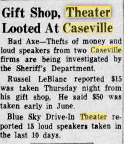 Blue Sky Drive-In Theatre - 1956 Article On Theft Of Speakers A Common Problem